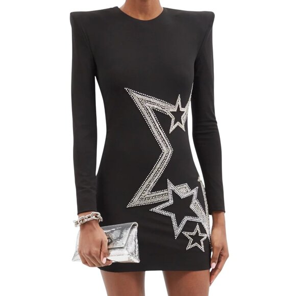Balmain Runway embellished-star fitted dress Size 38 FR, S/M US With Tags - Picture 7 of 16